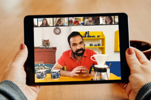 An online coffee lesson. After Airbnb began to offer online experiences, Apple said it planned to enforce an existing rule that said it was entitled to 30 percent of the sales.Credit...Airbnb